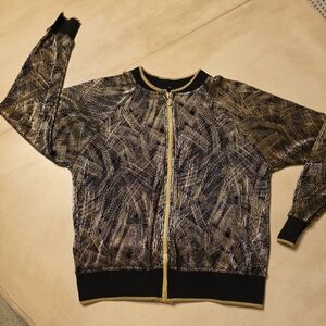 ✨ STUNNING Liquid Gold Metallic Foil Bomber Jacket ✨
